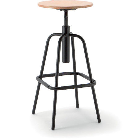 Tabouret haut réglable en hauteur Mea Wood Tabouret haut réglable en hauteur Mea Wood